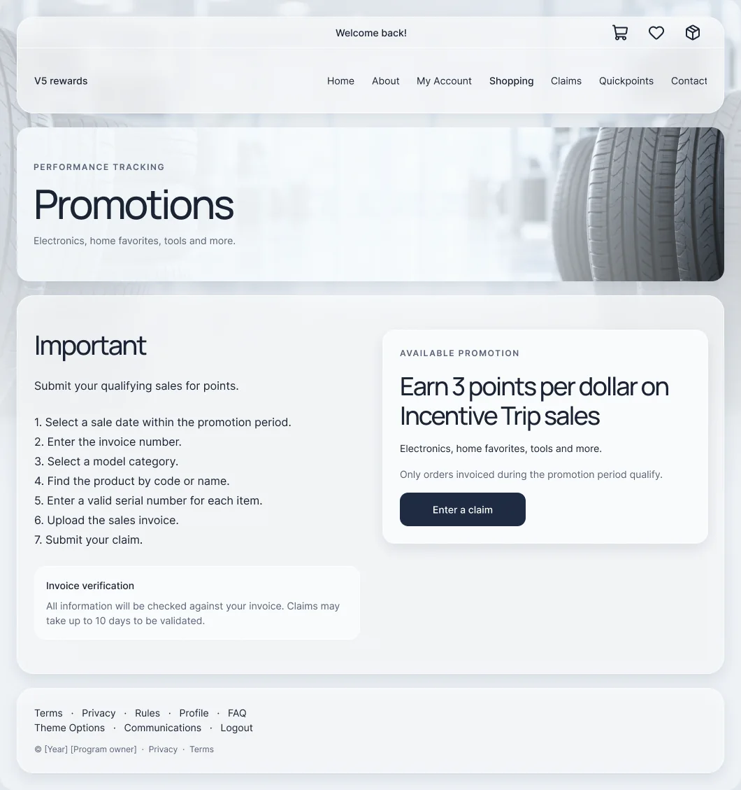 V5 promotions on desktop