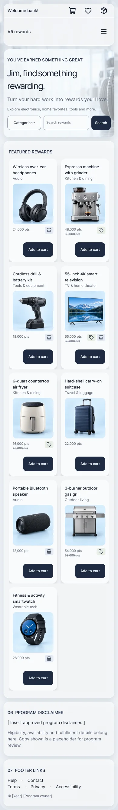 V5 catalog on a phone
